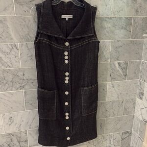 Carolina Herrera Black Sheath Mini Dress Sleeveless Cowl Neck Size 8